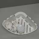 TAILI Corner Shower Caddy with Suction Cups, Wall Mounted Organizer Plastic Rack for Small Bathrooms, Kitchen, Removable Drill-Free Heavy Duty Shelf Basket, White