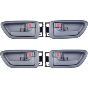 Set of 4 Front & Rear Drive & Passenger Side Interior Door Handles for 2000-2004 Toyota Avalon, 2001-2007 Sequoia, 2004-2006 Tundra(Crew Cabs Only) - Four Full-Sized Doors - Gray