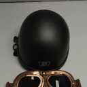 Motorcycle Half Helmet, DOT Approved Adult Men Women Retro Open Face Helmets, Helmet for Adults, Half Shell Helmet (Medium, Matte Black+G)