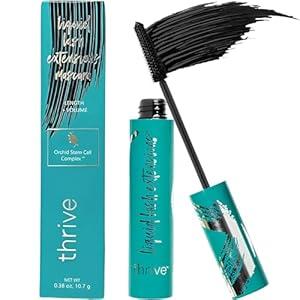 Thrive Mascara Extensions, Tubing Mascara Cosmetics Natural Lengthening Volumizing Eye Makeup, Waterproof & Smudge-Proof, Long-Lasting No Clumping or Flaking (Rich Black)