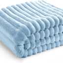 Bedsure GentleSoft Blue Fleece Blanket for Couch - Cozy Soft Blankets for Women, Cute Small Throws for Girls, Light Blue, 50x70 Inches