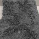 BFPETHOME Dog Beds for Large Dogs, Plush Dog Crate Bed Fluffy Cozy Kennel Pad for Sleeping &Ease Anxiety, Washable Pet Mats with Anti-Slip Bottom for Large Dogs, Navy (M(30x21 inch))