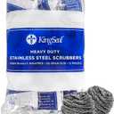 24 Count | KingSeal Stainless Steel Scrubbers, Scrub Pads, Heavy Duty, 50 gram Weight, Individually Wrapped - 2 Packs of 12 Scrubbers