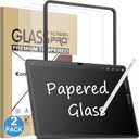 Esanik 2 Pack Like Paper Glass Screen Protector for Samsung Galaxy Tab S10 Plus / S9 Plus / S9 FE Plus (12.4 inch) 9H Tempered Glass Film with Alignment Frame, Writing Like on Paper, Anti Glare