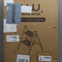 WOA WOA 2 Step Ladder, Folding Step Stool with Broad Pedals, Compact Stepping Stool, Sturdy Steel Ladders for Home with Anti-Slip Feet, Supports up to 330 lbs - White