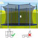NONMON Trampoline Net Replacement for Straight Pole,12ft 13ft 14ft 15ft Round Frame Safety Enclosure Net UV-Resistant Weather-Resistant Breathable Durable Net with Adjustable Straps(Net Only)