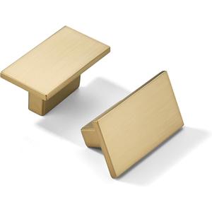 khtumeware 20 Pack Square Zinc Champagne Bronze Cabinet Knobs for Drawers and Cupboards-Screw-On,1-1/2 Inch Diameter,Warm Brass Finish,5/8 Inch Hole Center