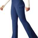Heathyoga Cargo Sweatpants for Women Waterproof Hiking Pants Women Fleece Lined Pants Bootcut Winter Pants Warm Outdoor (Medium, Blue)