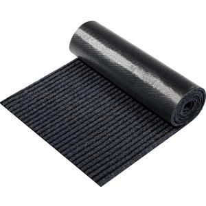 Nuanchu Large Semi Finished Outdoor Mat 16 x 79 Inch Narrow Door Mat Non Slip Boot Rugs Waterproof Carpet Roll for Bathroom Entryway Indoor Outdoor(Black,1 Roll)