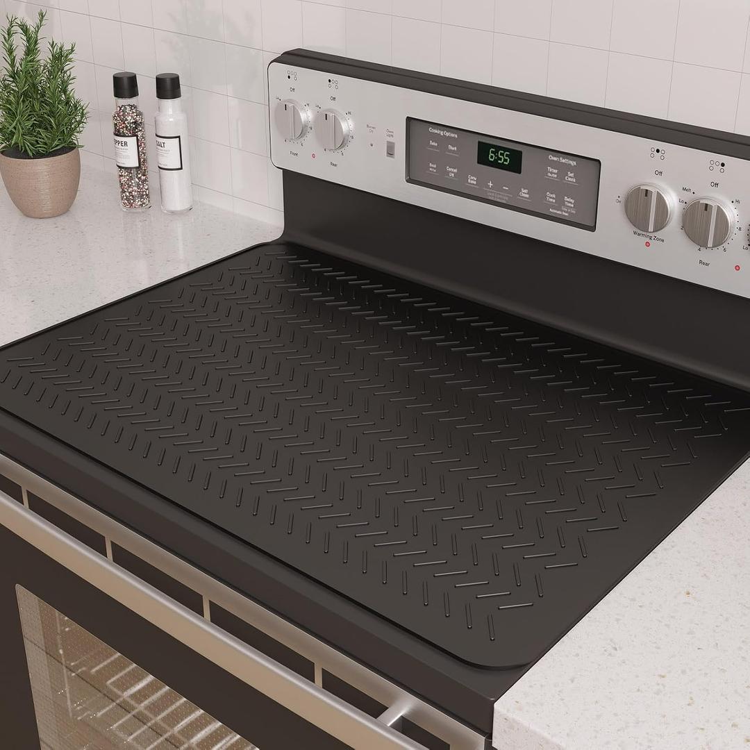 Stove Top Covers for Electric Stove, Thickened Premium Silicone Stove Mat for Glass Top Stove, 30 x 21 Glass Stove Top Cover Protector, Oven Range Top Cover, XL Dish Drying Mat
