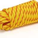 Arborist Rope, 1/2 Inch x 50 Feet Double Braided Climbing Rope Polyester for Outdoor, Climbing, Hiking, Swing, Tree Work, Halyard, SailingYellow