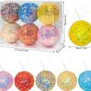 LANGXUN 6pcs Candy Land 2025 Xmas Birthday Party Wedding Suppiles Decoration, Hanging Candy Cane Christmas Tree Dcor, Christmas Decorative Hanging Ornaments Crafts (Rainbow Balls)