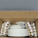 WELLIFE 210PCS Ivory Plastic Plates for 30 Guests - Thanksgiving Plates, Thanksgiving Decorations, Disposable Plate for Party and Wedding