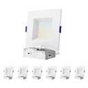 Anyhome 4 Inch Square Canless LED Recessed Lights,5CCT,12 Pack