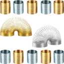 ArtCreativity 1" Mini Slinky Coil Spring (12 Pack) Silver and Gold Metal Slinky Spring Set, Fun Birthday Party Favor for Kids, Cute Coil Spring Prize, Stocking Stuffers