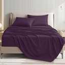 4 Piece Sheet Set - Comfy Breathable & Cooling Bed Sheets Set, Soft and Wrinkle Free, Deep Pockets, Easy & Secure Fit, Hotel Luxury Bedding for Women, Men - Oeko-Tex - (Purple, Queen)