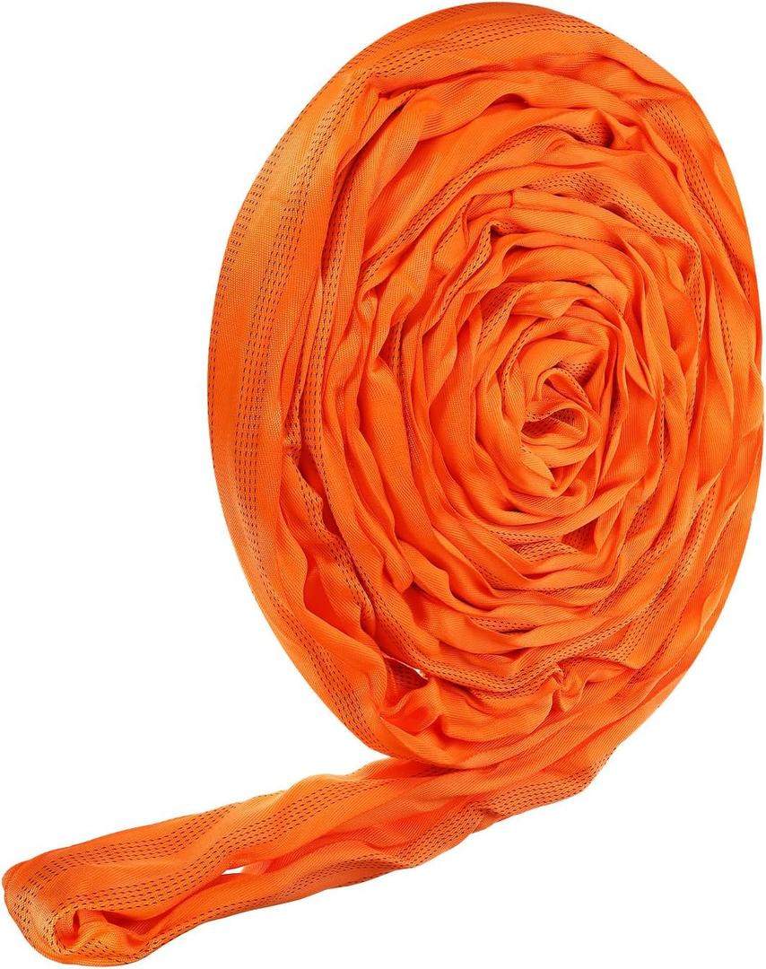 PATIKIL Lifting Straps for Hoist, 394 Inch 1 Pcs Round Slings Polyester Rigging Endless Ratchet Strap Poly Lifting Slings 17636 Lbs Vertical Capacity, Orange