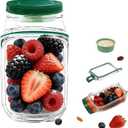 TJR Salad Pod Mason Jar Side Open  Leakproof Vertical Layering Salad Jars with Built-In Dressing Containers, Reusable & Portable Lunch Containers for Office, Picnic & Travel (Pack of 1)