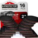 16 PCS 2" Non-Slip Furniture Pads X-Protector - Premium Furniture Grippers! Self-Adhesive Rubber Feet for Furniture Feet - Ideal Non-Skid Furniture Pads Floor Protectors to Keep Furniture in Place!