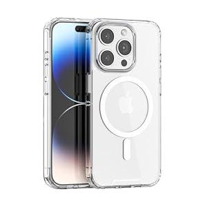 PULOKA for iPhone 14 Pro Transparent Case, Compatible with MagSafe, Clear Protector Slim Cover, Magnetic Phone Case for iPhone 14 Pro 6.1 inch White