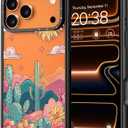 for iPhone 17 Pro Max Case - [6.6 ft Military-Grade Drop Protection] [Anti-Peel Technology] Clear Black TPU Bumper Case with Cute Design (Blazing Desert)