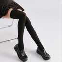 3 x Over Knee Thigh High Stockings Stretchy Long Stockings for Women Daily Wear Halloween Cosplay (Black, M)