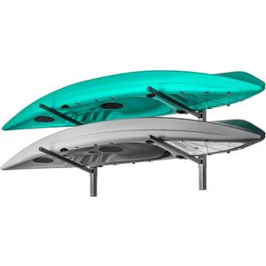EVERHANGER Wall Mounted Kayak Storage Rack, Adjustable Kayak Holder, Heavy Duty Canoe Rack, Indoor & Outdoor Use