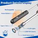 Tonsil Stone Remover with CameraTonsil Stone Removal Tool with LED LightTonsilCleaner for Tonsil Stone RemovalTonsillolith Removal Tool with 4 Head Attachments for iOS & Android (Black and Gold)