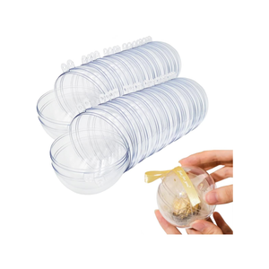 20 Clear Fillable Ornaments Balls- 80mm/3.15" Transparent Plastic Thickened Spherical Assembled Craft, for Christmas Tree Decor, and Festive Days Home Party(8cm)