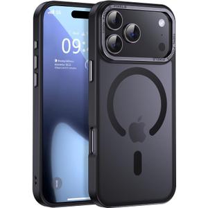 Newfuture Magnetic for iPhone 17 Pro Max Case [Compatible with Magsafe] [Military Grade Drop Protection] Translucent Matte Anti-Scratch Shockproof Protective Phone Cover 6.9 Inch, Black