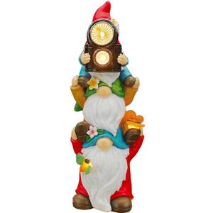 Funny Photography Garden Gnomes Statue, Solar Christmas Gnomes Outdoor Decor for Yard, Lawn, Patio, Porch, Unique Xmas Birthday Housewaming Gifts,12 Inch, Resin
