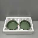 Ptlom Ceramic Pet Bowls for Dog and Cat, No Spill Dog Food and Water Bowl Set with Anti-Slip Wooden Stand, Riased Puppy Feeding Dishes Suitable for Small, Medium and Large Cats Dogs, Green 28 OZ 