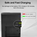 LP-E10 LC-E10 LC-E10C Quick Battery Charger for Canon: EOS Rebel T7 T6 T5 T3 T100 4000D 3000D 2000D 1500D 1300D 1200D 1100D DSLR Digital Camera Kiss X50 Battery Power Supply Cord