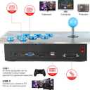HHU Pandora Box Arcade Game Console 32000 Games Pre-InstallTwo Separate JoysticksRetro Game Machine for TV PC Projector, Supports Up to 4 Players, Full HD Output, Red & Blue, 12.3 Inches