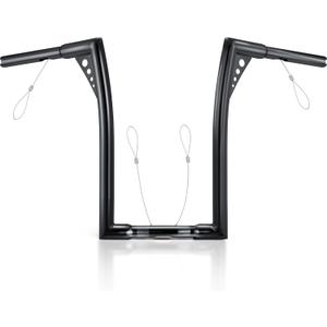 MoKitDora Sportster Dyna Softail Road King Road Glide Ape Hanger Handlebar 16" Rise 1-1/4 Fat 1" Clamp Batwing Apes Z Bars for Harley XL883 1200, Black