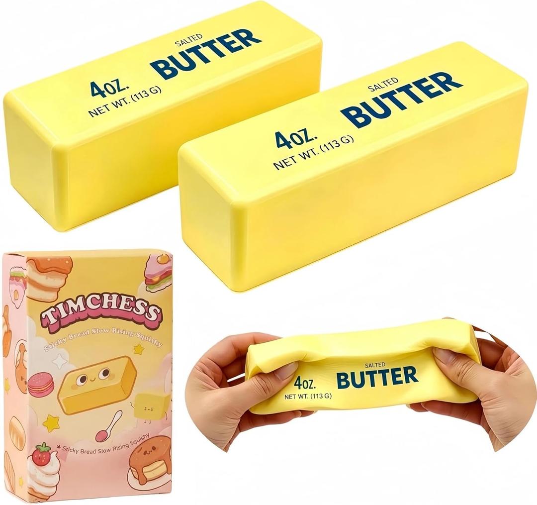 2 Pack Slow Rising Dumpling Squishy Butter Squeeze 2026 Upgraded Slow Rebond Butter Squishy Toy Soft Desk Fidget Toy for Stress Relief & Calming