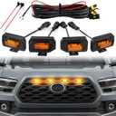 Seven Sparta 4 PCS Grill Led Lights with Fuse Adaptor Compatible with 2020-2023 Toyota Tacoma TRD Off Road & Sport OEM Front Grille, Half-Cover (Amber Light with Amber Shell)
