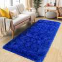 Pionblank Fluffy Runner Rugs for Bedroom 2x6, Modern Shaggy Area Rug for Hallway Living Room, Plush Soft Fuzzy Bedside Carpet for Kids Girls Boys Room Nursery Decor, Royal Blue