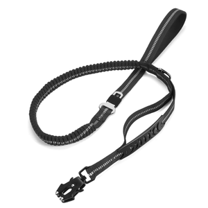 Heavy Duty Dog Leash, 46FT Shock Absorbing Dog Leashes with Traffic Handle and Comfortable Padded Handles, Advanced Easy Metal Clip, No Pull Reflective Leash for Medium Large Dogs That Pull (Black)