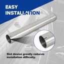 Universal T304 stainless steel Exhaust Pipe flared Tube-36" 3 Feet Length 4" ID,Muffler Replacement Pipe