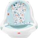 Fisher-Price Baby to Toddler Bath 4-in-1 Sling 'N Seat Tub with Removable Infant Support and 2 Toys, Pacific Pebble
