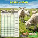 Electric Fence Netting, 164'L x 49.6" H, Portable Electric Fence for Livestock, Goat, Cattle, Sheep, PE Net Fencing Kit for Backyards, Ranches, Farms, Patio, Goat Fencing with 14 Posts Double Spiked