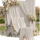 50ft x 20ft Beige Ceiling Drapes Curtains 10-Pack for Wedding Party