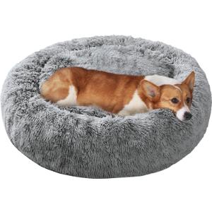JOLLYVOGUE Dog Bed, Calming Anti-Anxiety Large Dog Bed, Fluffy Donut Cushion for Medium and Large Pets (27"/30"/36")