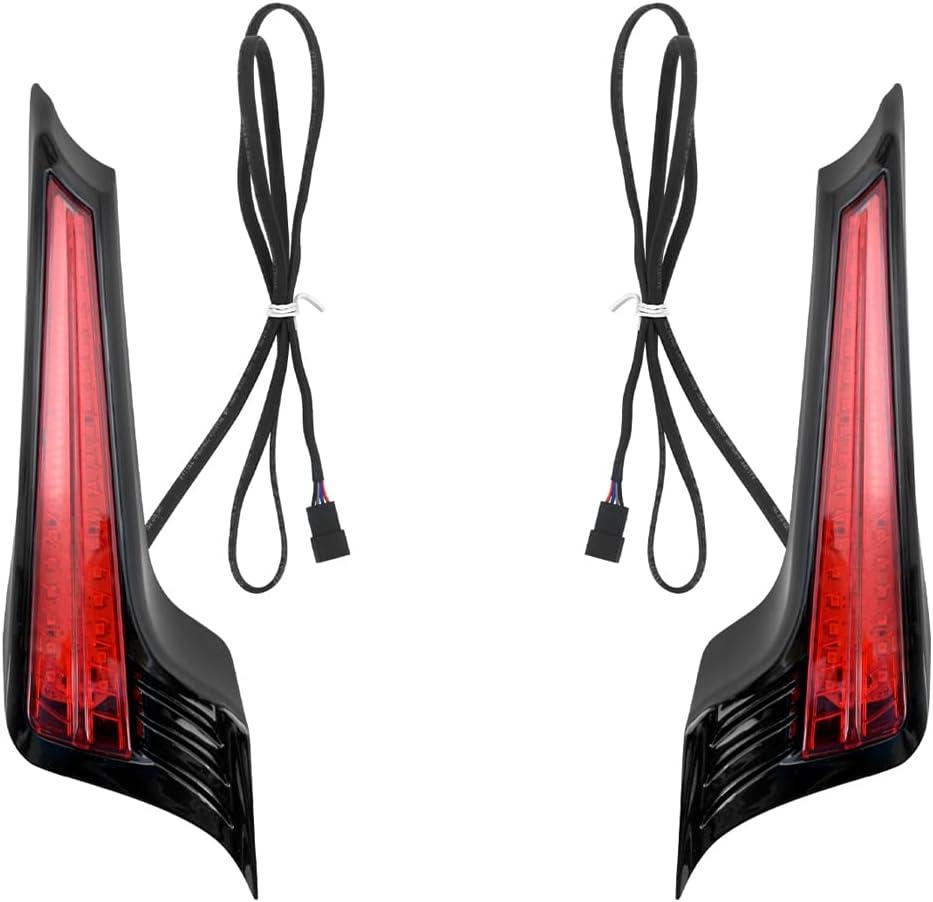 HDBUBALUS Motorcycle Filler Panel Lights LED Rear Fender Turn Signal Brake Lamp For Harley Touring Road King Street Glide 2014-Later (Color: Black Red) (Black Housing Red Lens)