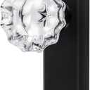 2 Pack Matte Black Single Sided Crystal Dummy Door Knobs Interior, Vintage Glass Dummy Door Knobs with Long Plate