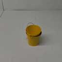 PATIKIL 4.7 Inch Colored Metal Buckets, 2 Pack Pencil Holder Buckets Round Metal Planter Pails Container with Handles for Classroom Crafts, Yellow