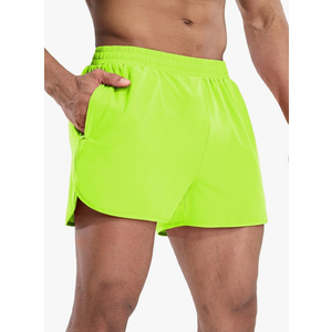 MIER Men’s Athletic Running Shorts with Brief Liner 3 Inch Quick Dry Lined Shorts with Zipper Pockets for Gym Workout, L