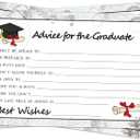 3 x Fibevon Graduation Wish & Advice Cards - 50PCs Graduate Party Supplies Advice Card for Class of 2025 Graduations Party, Graduation Favors Cardes for High School/College/Senior School (4x6 in, Black,White)