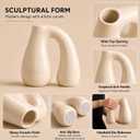 Cream White Ceramic Vase for Pampas, Boho Shelf & Table Decor | Holds Dried Stems and Faux Florals - Sculptural Accent for Mantel, Console and Entryway
